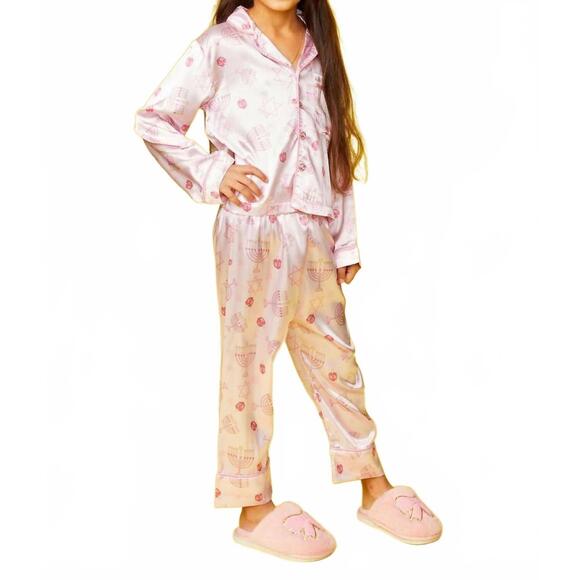 NEW MINI DREAMERS girls hanukkah silky set in light pink